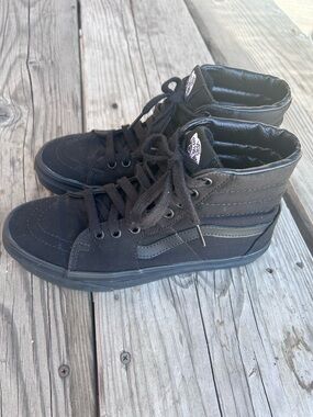 Vans  Sk8-Hi Mid Black Canvas High-Top Sneakers